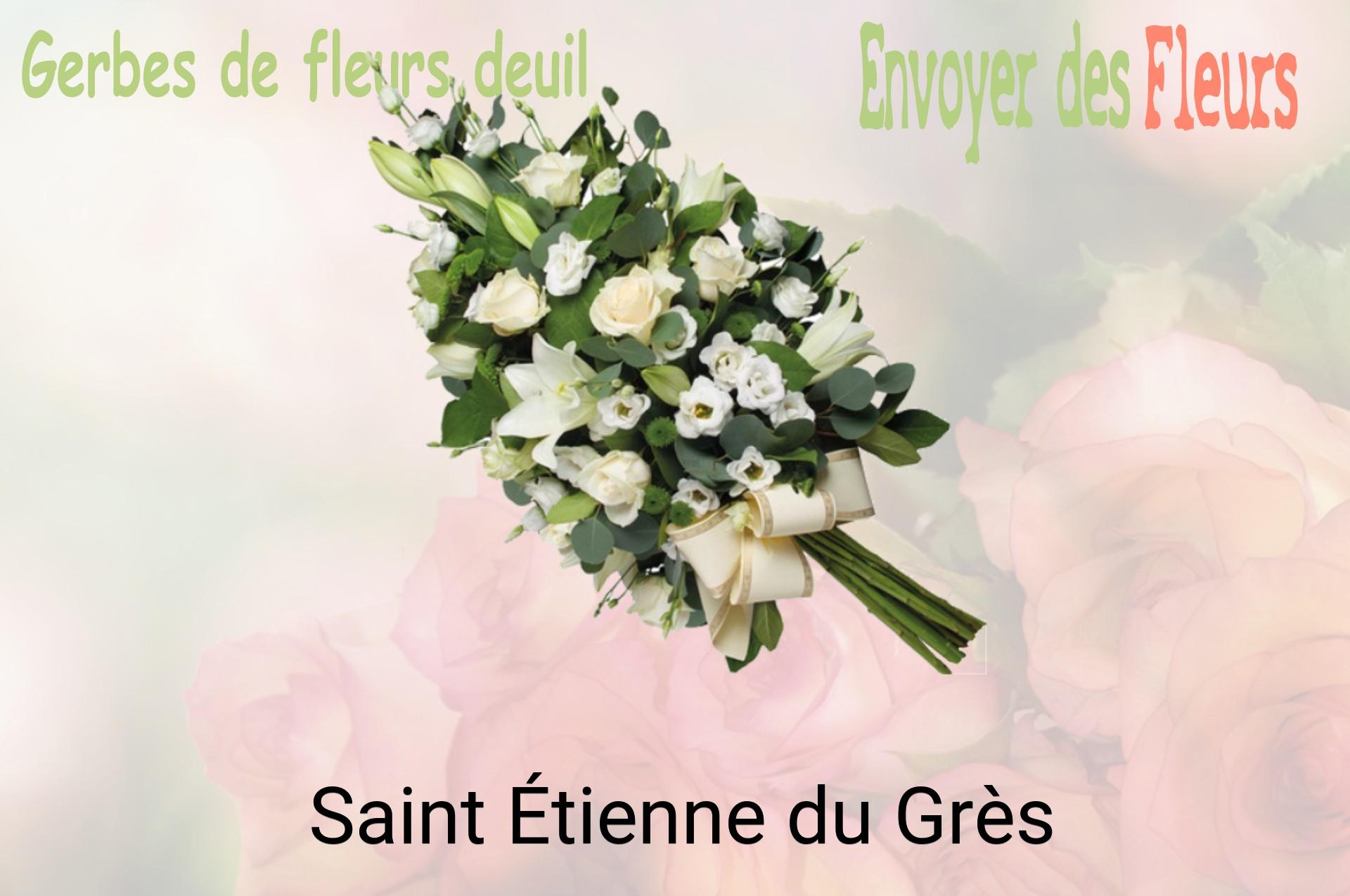 Gerbe de fleurs de deuil livrée à Saint-Étienne-du-Grès